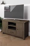 2 Door 2 Drawer Large TV Unit Solid Reclaimed Natural Pine