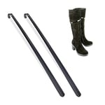 Relaxdays Chausse-Pied Long, Lot de 2, en métal, Stable, à Suspendre, Aide pour Enfiler Vos Chaussures, 70 cm, Noir