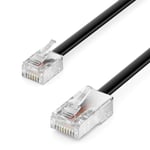 3,0m Câble Téléphonique RJ11 vers RJ45 Câble Modulaire Câble Plat Prise RJ11 vers Prise Réseau RJ45 Prise Téléphonique Modem Routeur Fax ISDN DSL VDSL Internet Noir.[G893]