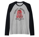 Star Wars Chewbacca Party Animal red Hue Portrait Manche Raglan