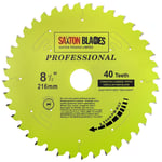 Saxton TCT21640TPRO Lame de scie circulaire TCT 216 mm x 40 dents x 30 mm alésage 16, 20, 25 mm.[G571]