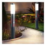 2x lampe sur pied extérieure piédestal parc détecteur de mouvement projecteur lampe de jardin en acier inoxydable