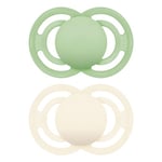 MAM Perfect S199 Lot de 2 sucettes avec tétine en silicone ultra douce pour bébé de plus de 0 mois, avec boîte auto-stérilisable, couleur neutre