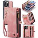 CaseMe Multi-slot Plånboksfodral iPhone 15 Rosa