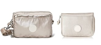 Kipling Women's Abanu Multi Cross-Body Bag, Metallic Glow, 19x13x8 Centimeters (B x H x T) Tops Women’s Wallet, Silver (Metallic Glow), 7.5x10x2.5 Centimeters (B x H x T)