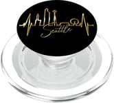 Seattle Skyline Battement de Cœur USA Pouls J'aime Seattle PopSockets PopGrip pour MagSafe