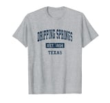 Dripping Springs Texas TX Vintage Sports Established Navy De T-Shirt