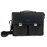 Condotti Full Grain Leather Briefcase Mallette, 43 cm, Black