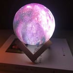 3D-kuulamppu 16 väriä LED-valo Moon-avaruuslamppu 15 cm USB-ladattava Cosmic Star -yölamppu kaukosäätimellä Mood Night Light