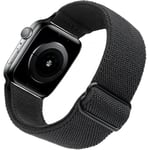 Stretchig klockarmband Kompatibel med Apple Watch Band 41mm 40mm 38mm Bekvämt Justerbart Sportband för Kvinnor Män - Svart