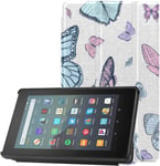 Cover Fire 7 Tablet 2019 Case Colorful Different Summer Butterflies Fire Tablet Case Cover For Fire 7 Tablet (9th Generation, 2019 Release) Lightweight With Auto Sleep/wake