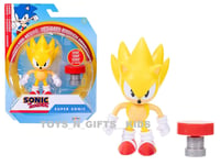 New Classic Sonic The Hedgehog 4" Super Sonic Figure With Spring