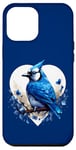 iPhone 12 Pro Max Blue Jay Geometric Patten Art,Cute Blue Jay Bird Lover Case