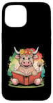 Coque pour iPhone 15 Livre de classement de la ferme Motif vache écossaise Highland