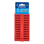 Rawlplug Uno R-U1-RED-96-C Lot de 96 chevilles universelles anti-rotation pour plaques de plâtre, maçonnerie, brique, béton - Rouge - 6 mm