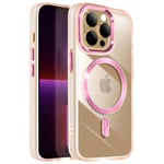 Avizar Coque  pour iPhone 13 Pro Max Dos Cristal Color Rose Champagne