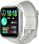 OBA OUKITEL BT103 Smartwatch Unisexe 1.91" 100+ Mode Sport Podomètre/Sommeil/Cardiofréquencemètre, Fitness Tracker pour iOS Android Blanc, Blanc, Large