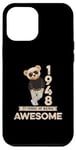 Coque pour iPhone 12 Pro Max 77ème anniversaire homme femme 1948 original Awesome ours en peluche