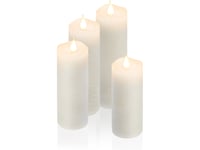 Enne Seasons Lumiere Led Wax Candles Set Of 4, Rustic Surface, Cream Color