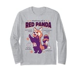 Anatomy of a Red Panda Cute Kawaii Funny Animal Art Long Sleeve T-Shirt