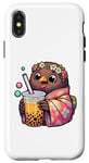 iPhone X/XS Kiwi Bird Drinking Bubble Tea Japanese Kimono Case