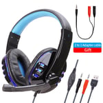 Blue LED PC Casque de jeu stéréo Deep Bass avec microphone, écouteur sur l'oreille, PC, ordinateur portable, ordinateur portable, ordinateur portable, bonne qualité ""Nipseyteko