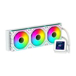 Abysm Oceanic LCD 360 ARGB Kit de refroidissement liquide - 3 ventilateurs 120 mm - Éclairage ARGB - Écran LCD 2,8 - Pompe 2500 tr/min - Tubes 380 mm - Couleur Blanc