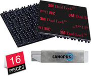 3M Dual Lock Sj3550 Cf, ""Lot De 16"" Pastilles Auto Adhésives Refermables, 25 Mm X 25Mm, Noir, Avec Cutter En Boîte (1 Pièce)