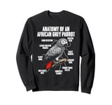 Anatomy Of An African Grey Parrot Funny Parrot Ornithologist Sweatshirt