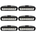 6PCS 18W Phare de Travail Carre a Leds Angle 60 dc 12V-24V Quad Camion Bateau Tracteur Offroad Impermeable - Swanew