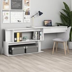 Maison Chic - Bureau d'angle Bureau d'ordinateur Bureau informatique Blanc brillant 200x50x76 cm Aggloméré 20937