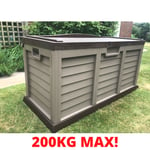 Heavy Duty Outdoor Storage Box Plastic Garden Bench Waterproof Chest Cushion 