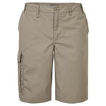 Craghoppers Mens Expert Kiwi Long Length Cargo Shorts (Pebble) - Tan - Size 42 Regular