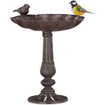 Abreuvoirs en fonte Sur pied, Décoration de jardin, Mangeoire coquillage pour oiseaux sauvages brun - Relaxdays