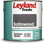 Leyland Trade Satinwood Paint - Brilliant White 2.5L