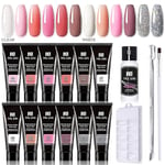 Gel nagellack kit, gellack set, snabb nagelförlängning gel builder enkelt professionellt poly nagel gel kit för stjärna