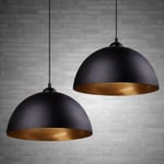 Modern industriell pendellampa 2 x Vintage pendellampa Diameter 30 cm Bredd Lampa Krona Tillverkad av järn Pendellampa E27 Taklampa Svart Guld