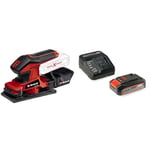 Einhell Ponceuse vibrante sans fil TC-OS 18/187 Li-Solo Power X-Change (fixation auto-agrippante, Softgrip, une feuille de papier abrasif incluse) avec Chargeur et Batterie 2,5Ah