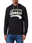 JACK & JONES Jjemett Sweat à Capuche Sweatshirt, Schwarz, L Homme