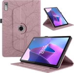 Coque Pour Lenovo Tab P11 2nd Gen 11.5"" 2022 Housse Pu Cuir Flip Cover 360°Rotatif Multi-Angle Support Fonction Étui De Protection Tb-350fu/ 350xu Arbre De Vie Tablette Case, Rose Gold