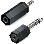 deleyCON 2pcs Stéréo Adaptateur Jack Adaptateur Jack 3,5mm + Adaptateur Jack 6,3mm Adaptateur Audio HiFi Jack Adaptateur Pri 1789