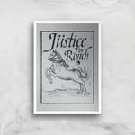 The Witcher Justice For Roach Giclee Art Print - A3 - White Frame