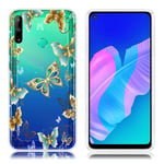 Huawei Deco P40 Lite E kuoret - Kulta Perhonen Monivärinen