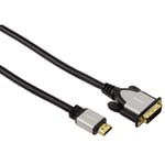 CÃ¢ble d?adaptation, DVI mÃ¢le - HDMI? mÃ¢le, dorÃ©, double blindage, 1,80 m