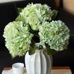 DUYONE 3PCS 21 inch Lifelike Artificial Hydrangea Large Real Touch Flowers Artificial Flowers Dry Flowers Outdoor Wedding Christmas Office Family Party Living Room Table Decoration (Light Green)