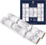 Tom Smith 6 x 14" Luxury Christmas Crackers Silver & White Xmas Parties Party