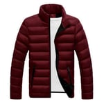 (xL-Darkred)Huomaa, että nimikkeemme alkavat värillä ja koolla. Jos tarvitset toista väriä tai kokoa, ilmoita haluamasi väri tai koko. Syksy Talvi Parkas Miesten Takki Lämmin Polyester Fiber Jacket Miesten Stand Collar Untuvatakki Takki Plus Size Miesten