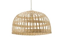 LUSSIOL Luminaire Phuket, suspension bambou, 60 W, naturel, ø 40 x H 22 cm