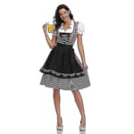 Högkvalitativ traditionell tysk pläd Dirndl-klänning Oktoberfest-kostym för vuxna kvinnor Halloween-fest Style4 XXL