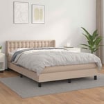 Lit � sommier tapissier avec matelas Cappuccino 140x190 cm